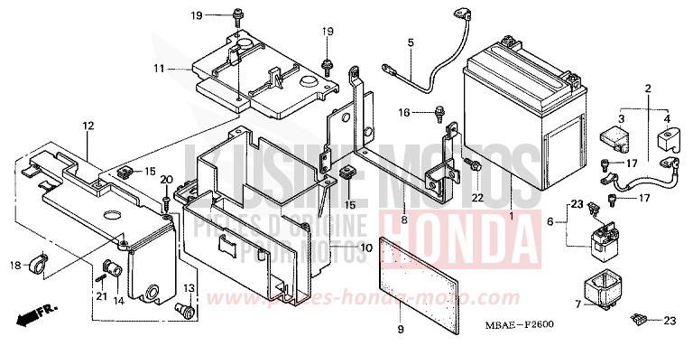BATTERY for Shadow Aero LIGHT CUPPER METALLIC-S (YR118K) from 2000